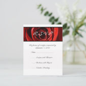 Schöne Rote Rose Wedding RSVP (Stehend Vorderseite)