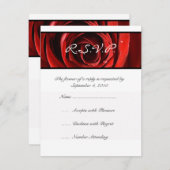 Schöne Rote Rose Wedding RSVP (Vorne/Hinten)