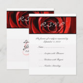 Schöne Rote Rose Wedding RSVP Karte (Vorne/Hinten)