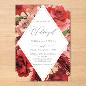 Schöne Rote Rosen Acryleinladungen (Vorderseite)