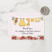 Schöne Rote Rosen Babydusche Danke Mitteilungskarte (Vorderseite/Rückseite Beispiel)