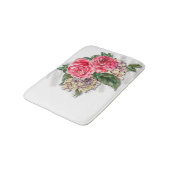 Schöne Rote Rosen Bath Mat Badematte (Schrägansicht)