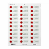 Schöne rote Rosen Blumen-Rücksendeadresse (Vorne)