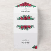Schöne Rote Rosen Blumenhochzeit All In One Einladung (Außenbereich)
