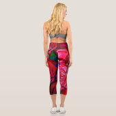 Schöne Rote Rosen Capri Leggings (Rückseite)
