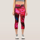 Schöne Rote Rosen Capri Leggings (Vorderseite)
