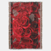 Schöne Rote Rosen Decke (Vorderseite Vertikal)