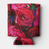 Schöne Rote Rosen Dosenkühler (Vorderseite)