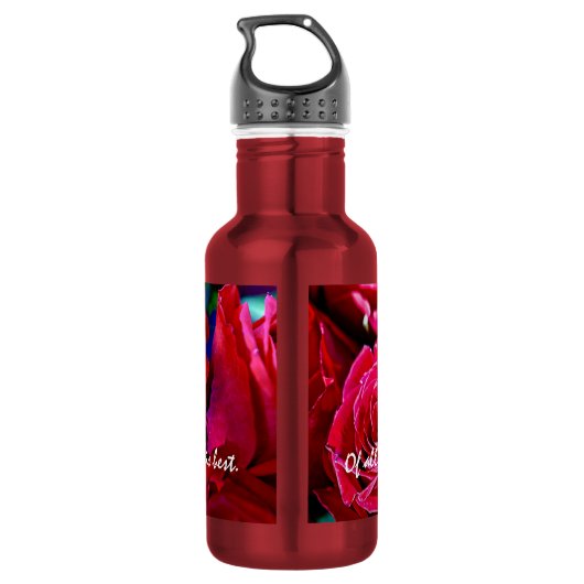 Schöne Rote Rosen Edelstahlflasche (Rückseite)