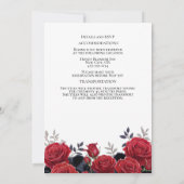 Schöne Rote Rosen Elegante Silberhochzeit Einladung (Rückseite)