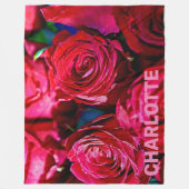 Schöne Rote Rosen Fleecedecke (Vorderseite)