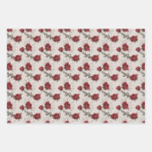 Schöne Rote Rosen FrühjahrsBrautparty Geschenkpapier Set (Vorderseite 3)