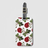 Schöne rote Rosen Gepäckanhänger (Vorderseite Vertikal)