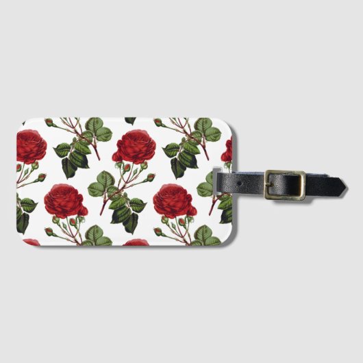 Schöne rote Rosen Gepäckanhänger (Vorderseite (Horizontal))