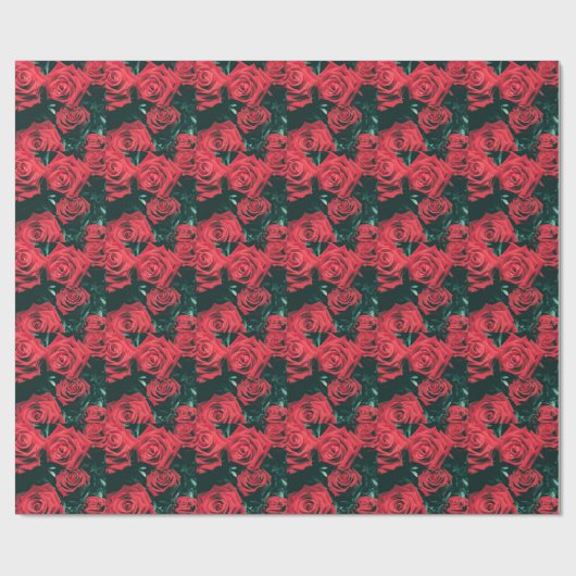 Schöne Rote Rosen Geschenkpapier (Flach)