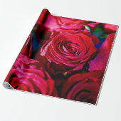 Schöne Rote Rosen Geschenkpapier (Ungerollt)