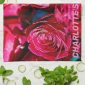 Schöne Rote Rosen Geschirrtuch (Gefaltet)