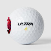 Schöne Rote Rosen Golfball (Logo)