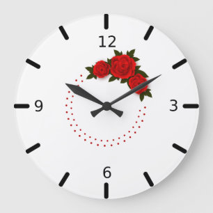 Schöne Rote Rosen große Uhr