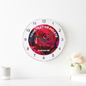 Schöne Rote Rosen Große Wanduhr (Zuhause)