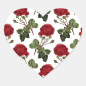 Schöne rote Rosen Herz-Aufkleber (Vorderseite)