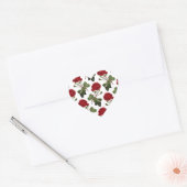 Schöne rote Rosen Herz-Aufkleber (Umschlag)
