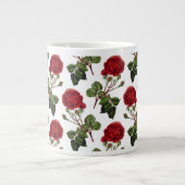 Schöne Rote Rosen Jumbo-Tasse (Vorderseite)