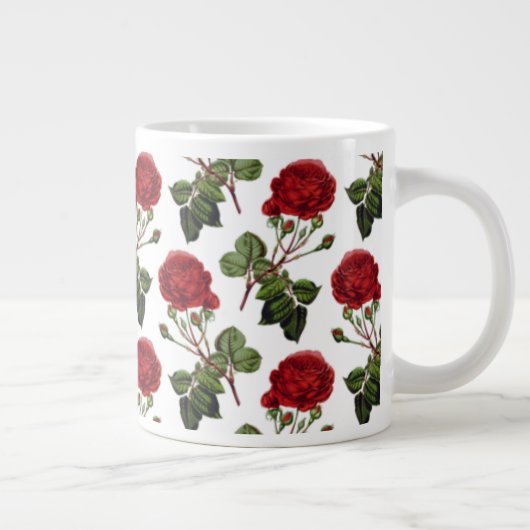 Schöne Rote Rosen Jumbo-Tasse (Rechts)