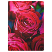 Schöne Rote Rosen Klemmbrett (Rückseite)