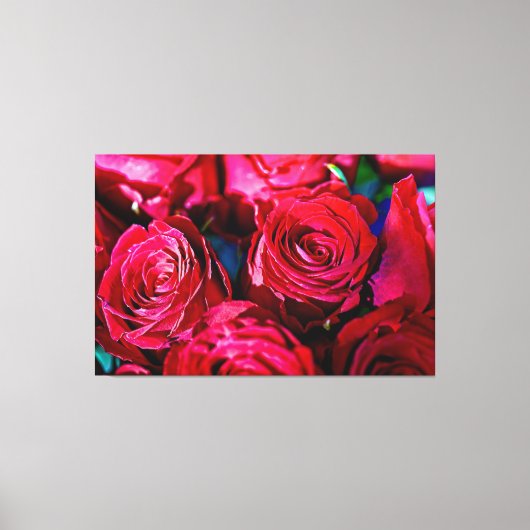 Schöne Rote Rosen Leinwanddruck (Vorderseite)