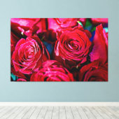 Schöne Rote Rosen Leinwanddruck (Insitu (Holzboden))