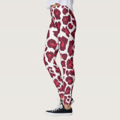 Schöne Rote Rosen Leopard Tiermuster Leggings (Links)