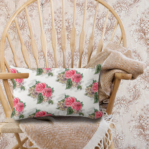 Schöne Rote Rosen Lumbar Kissen