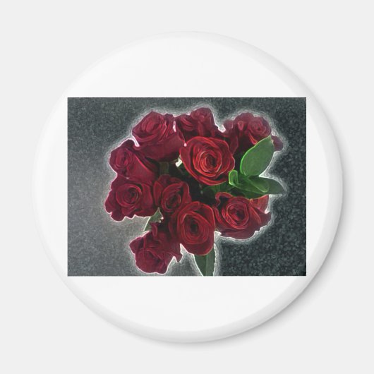 SCHÖNE ROTE ROSEN MAGNET (Vorne)
