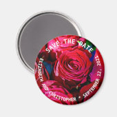 Schöne Rote Rosen Magnet (Vorderseite/Rückseite)