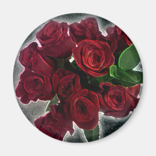 SCHÖNE ROTE ROSEN MAGNET