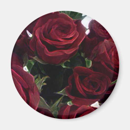 SCHÖNE ROTE ROSEN MAGNET (Vorne)