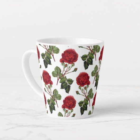 Schöne Rote Rosen Milchtasse (Linke Ecke)
