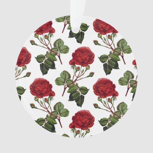 Schöne Rote Rosen Ornament (Vorderseite)