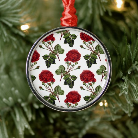 Schöne Rote Rosen Ornament Aus Metall (Baum)