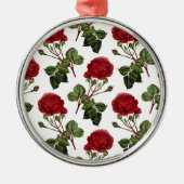 Schöne Rote Rosen Ornament Aus Metall (Vorne)
