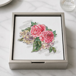 Schöne Rote Rosen Papier Cocktail Napkin Serviette