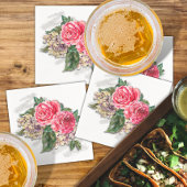 Schöne Rote Rosen Papier Cocktail Napkin Serviette