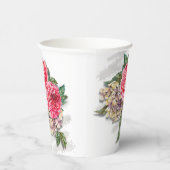 Schöne Rote Rosen Papier Cups Pappbecher (Rechts)