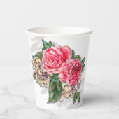 Schöne Rote Rosen Papier Cups Pappbecher (Vorderseite)