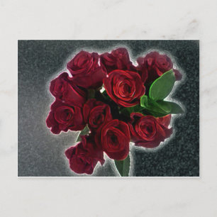 SCHÖNE ROTE ROSEN POSTKARTE