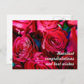 Schöne Rote Rosen Postkarte (Vorne/Hinten)