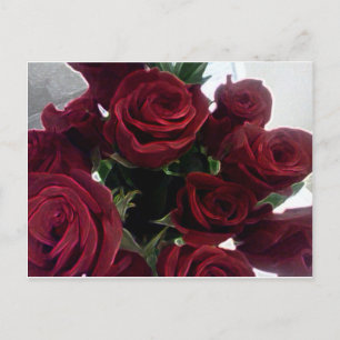SCHÖNE ROTE ROSEN POSTKARTE
