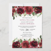 Schöne Rote Rosen Romantische Blumenhochzeit Einladung (Vorderseite)