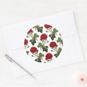 Schöne rote Rosen Runder Aufkleber (Umschlag)